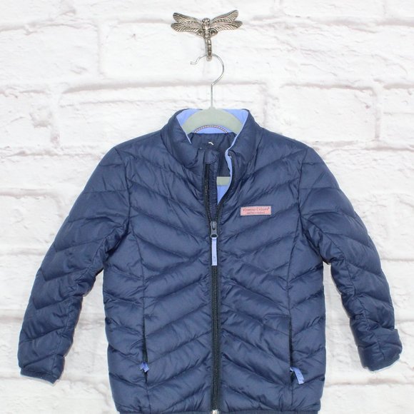 Vineyard Vines Other - *Vineyard Vines Kids Navy Nylon Lined Full Zip Puffer Down Winter Jacket Size